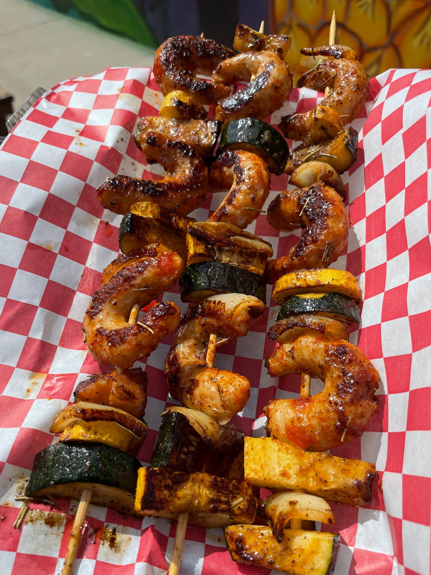Shrimp Kabobs with side